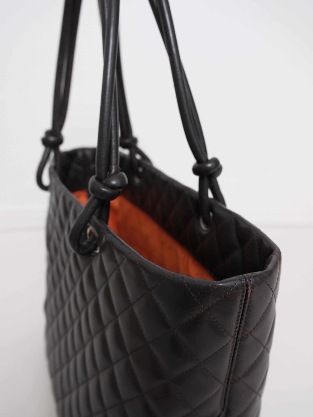 CHANEL Cambon dark brown Quilted Leather Tote with Signature CC - Picture 8 of 15